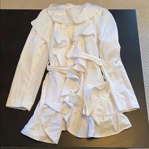 White Light Frilly Coat